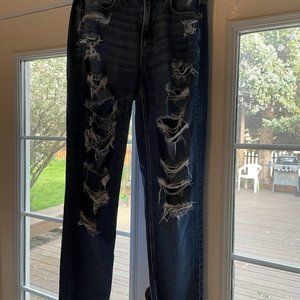 American Eagle Distressed Mom Jeans - XLONG